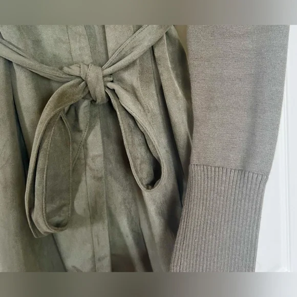 Halston Olive Green Suede Feel Jacket 14 - Picture 6 of 13